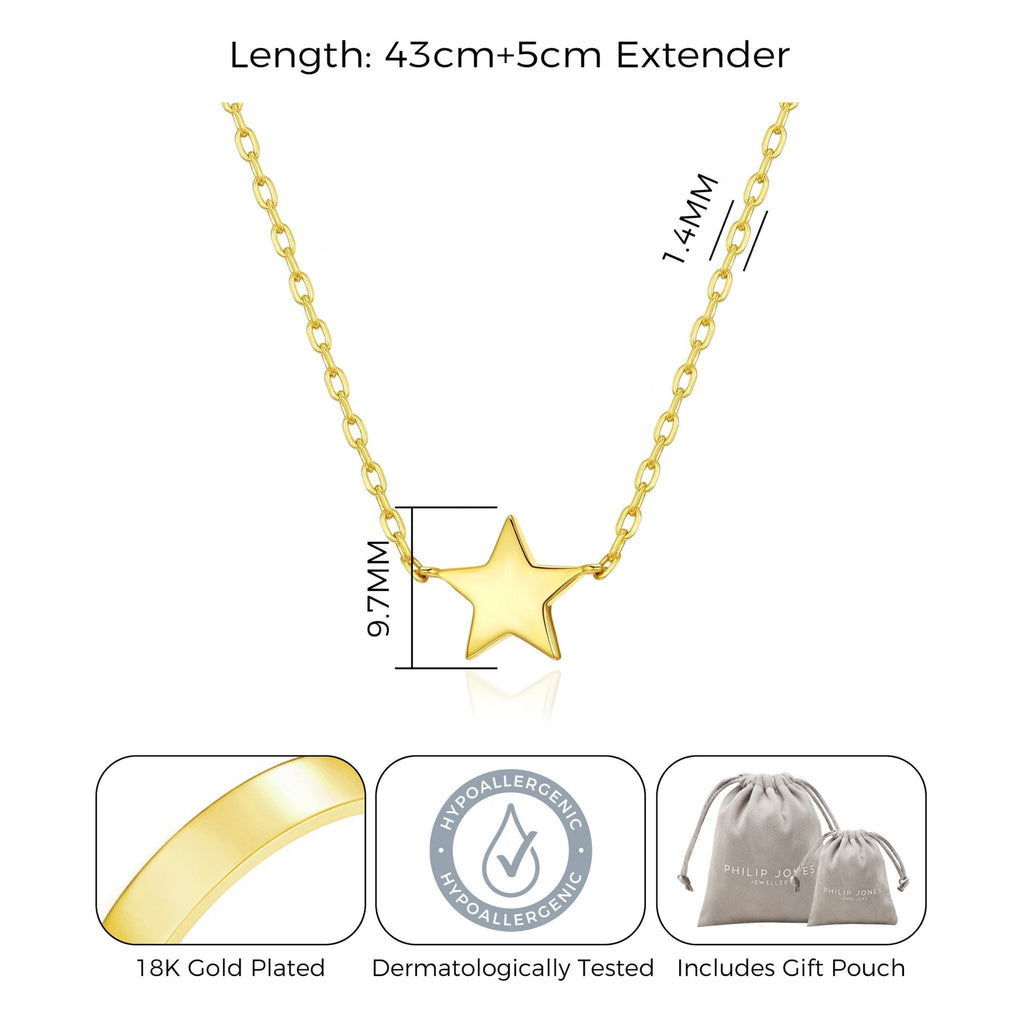 18k Gold Plated Star Necklace with Quote Card