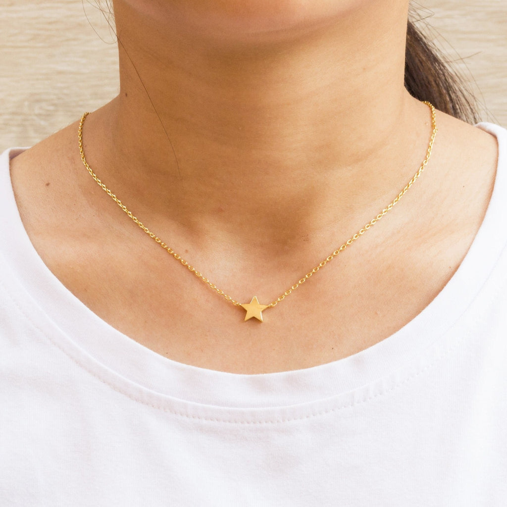 18k Gold Plated Star Necklace with Quote Card