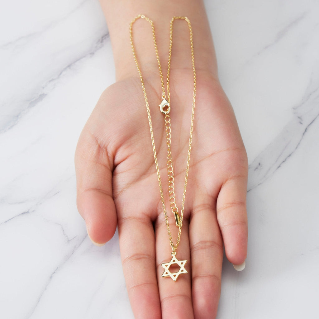 18k Gold Plated Star of David Necklace