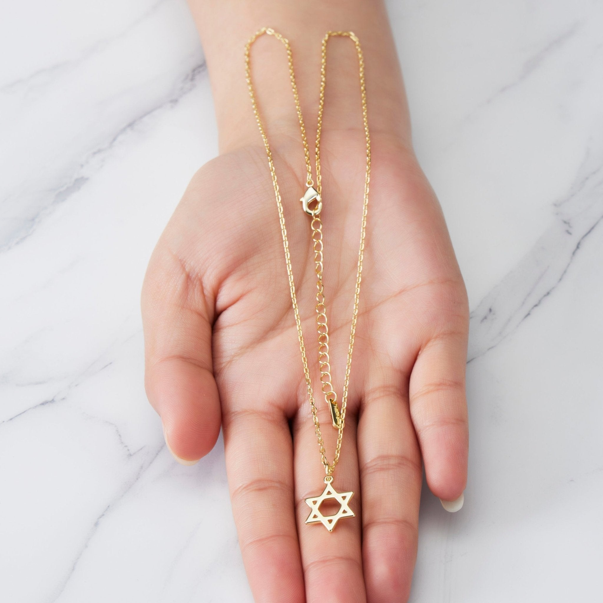 18k Gold Plated Star of David Necklace
