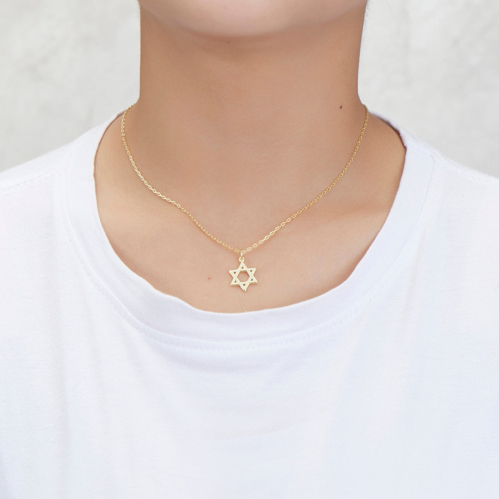 18k Gold Plated Star of David Necklace