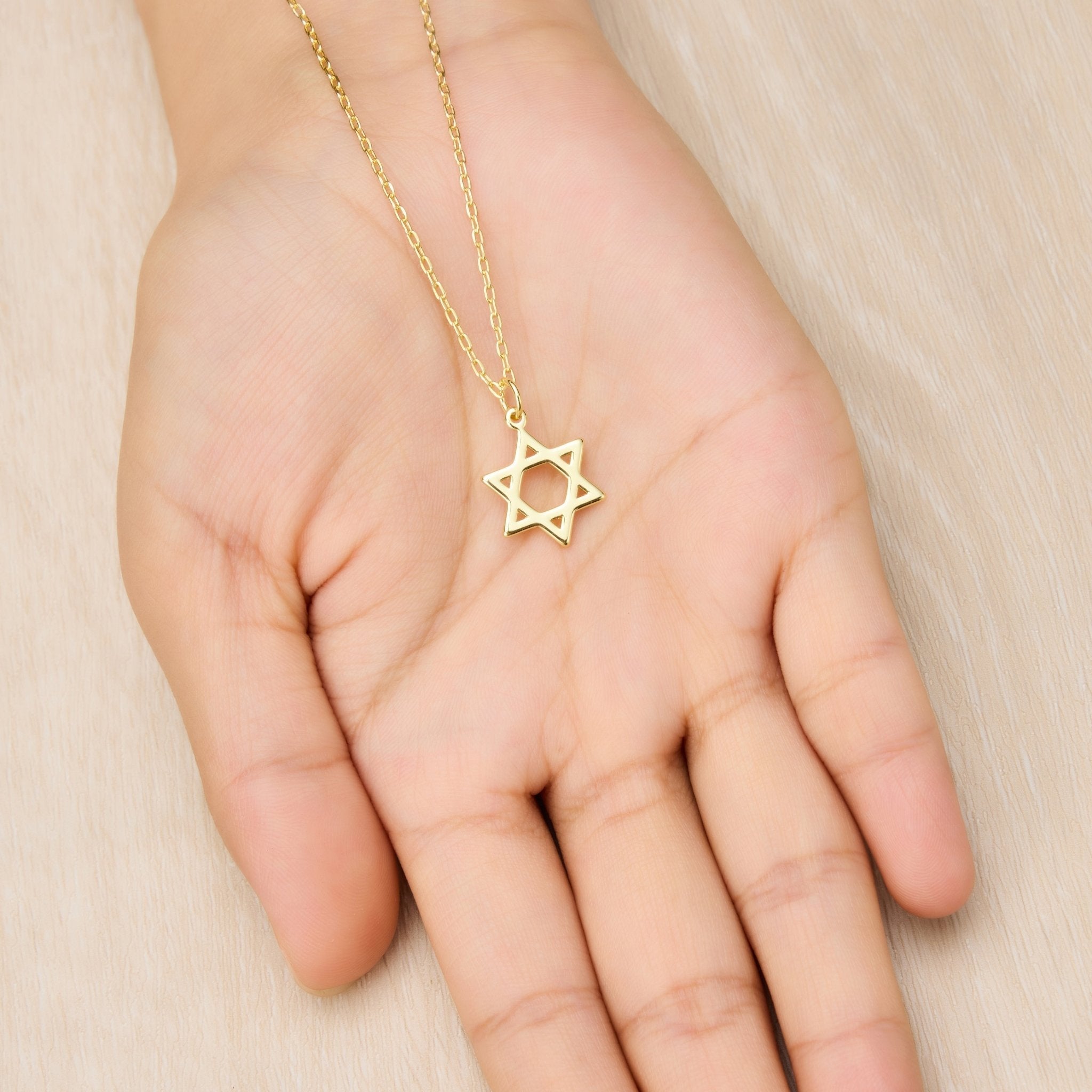 18k Gold Plated Star of David Necklace