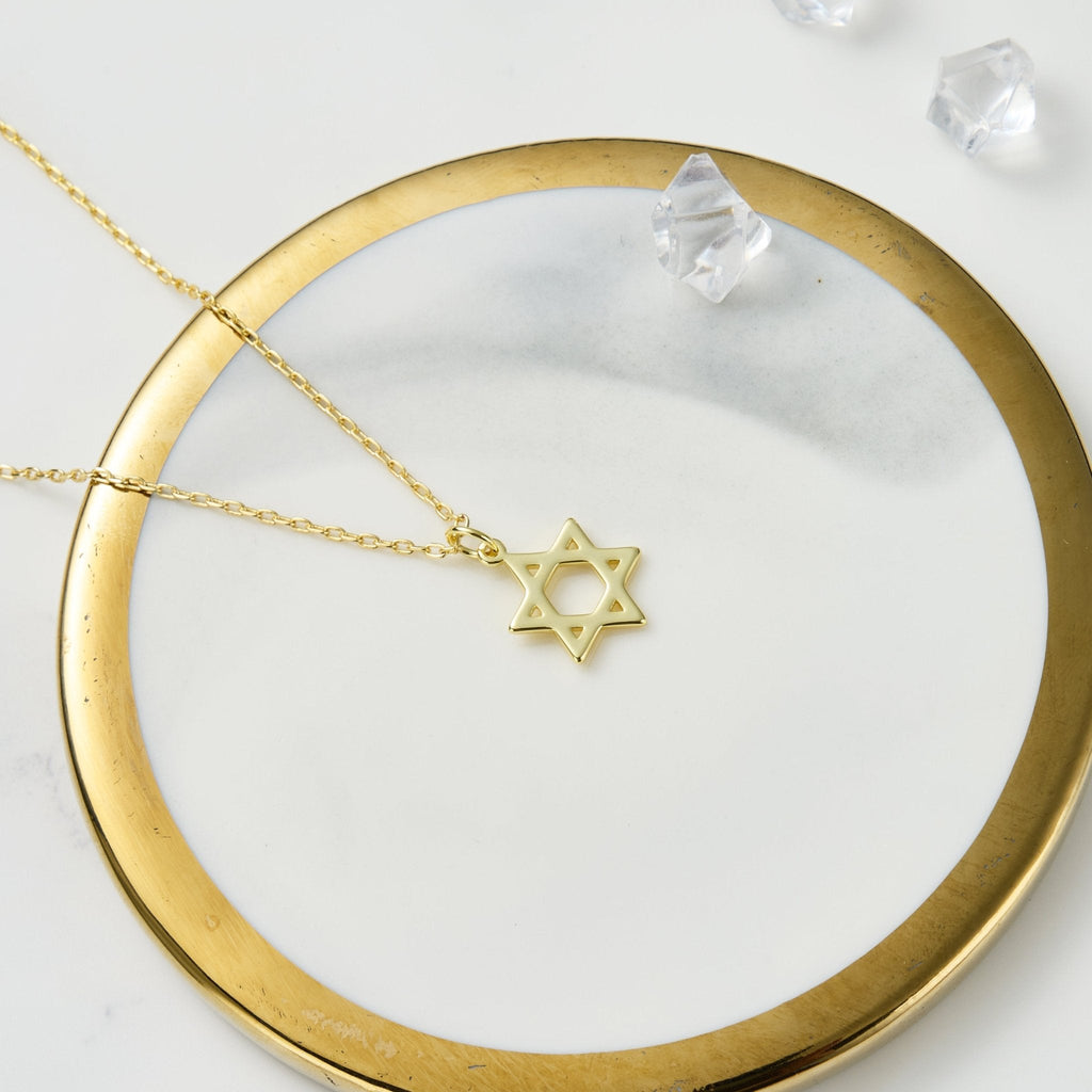 18k Gold Plated Star of David Necklace