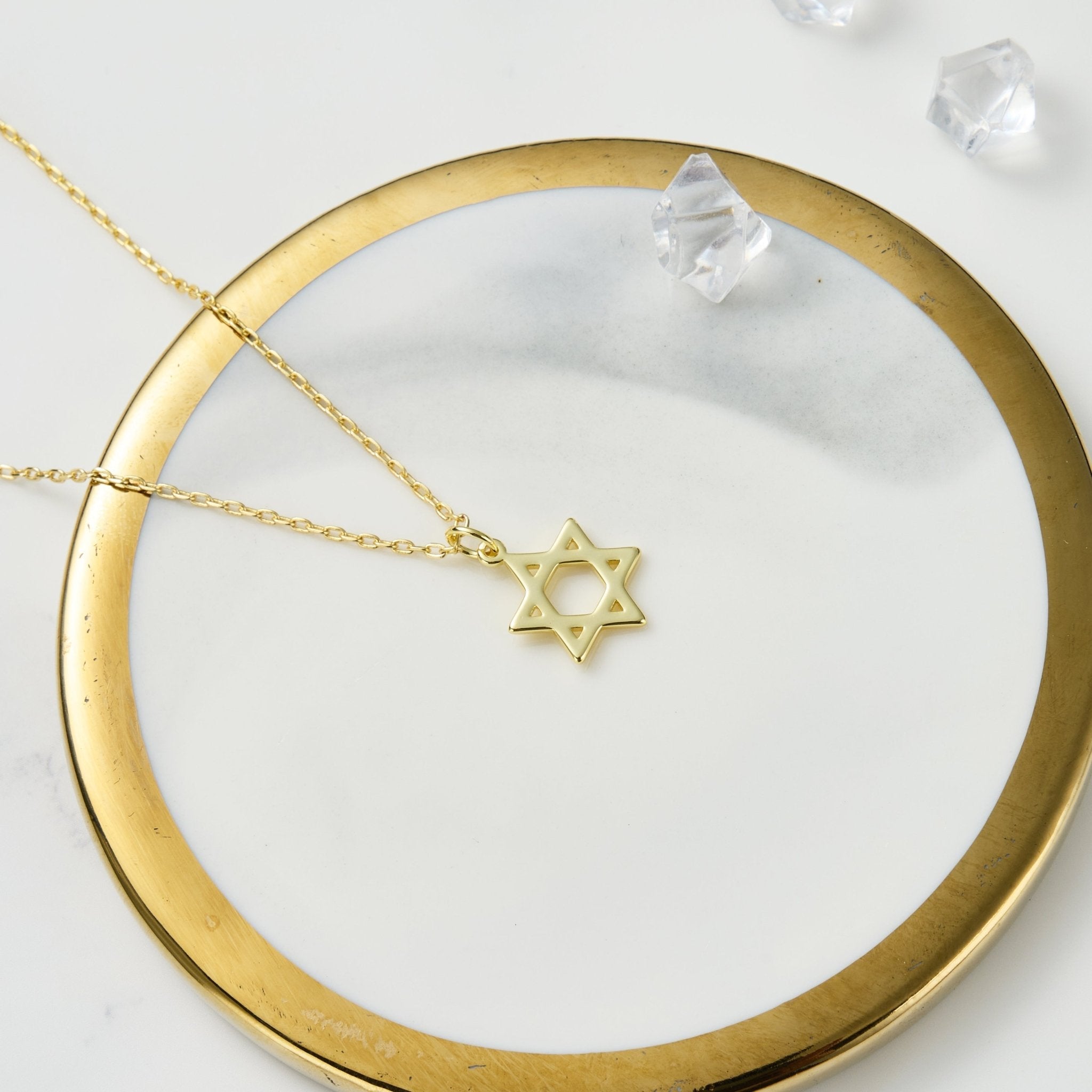 18k Gold Plated Star of David Necklace