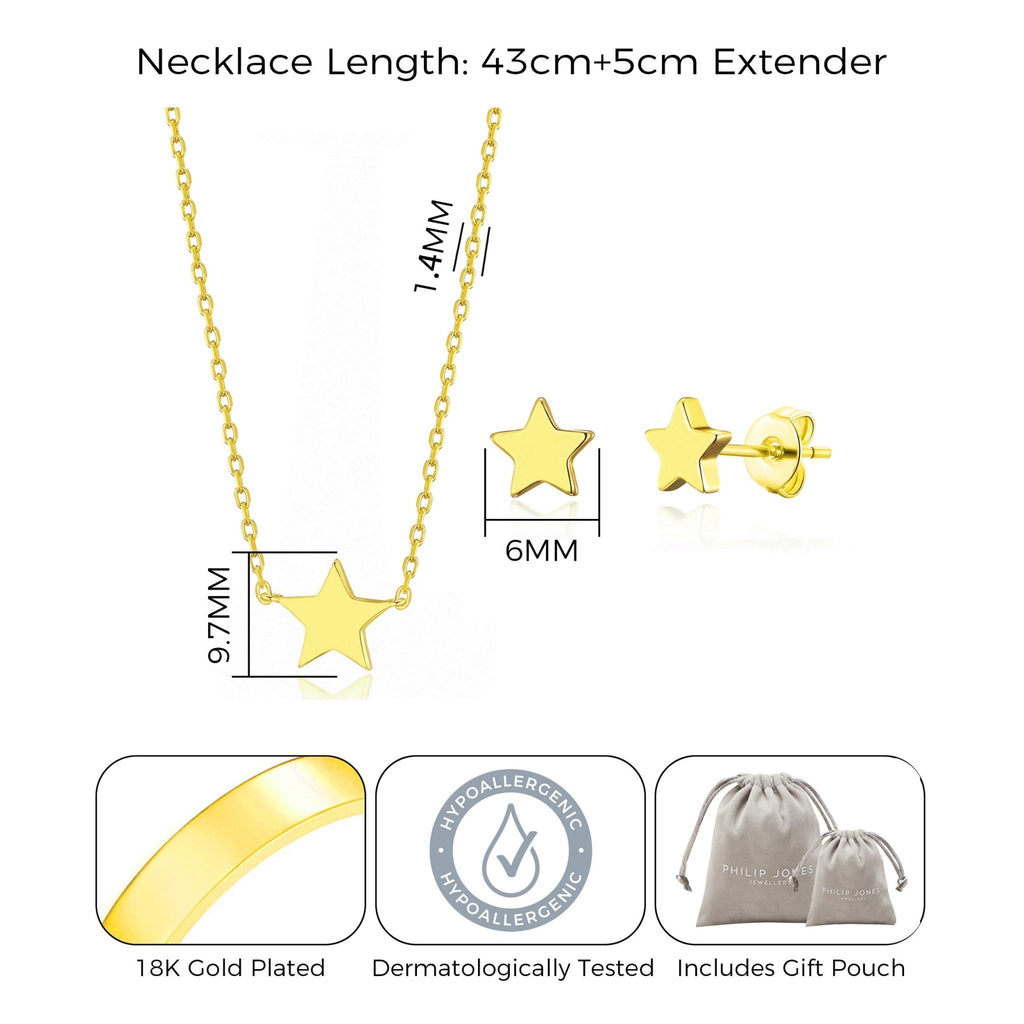 18k Gold Plated Star Set
