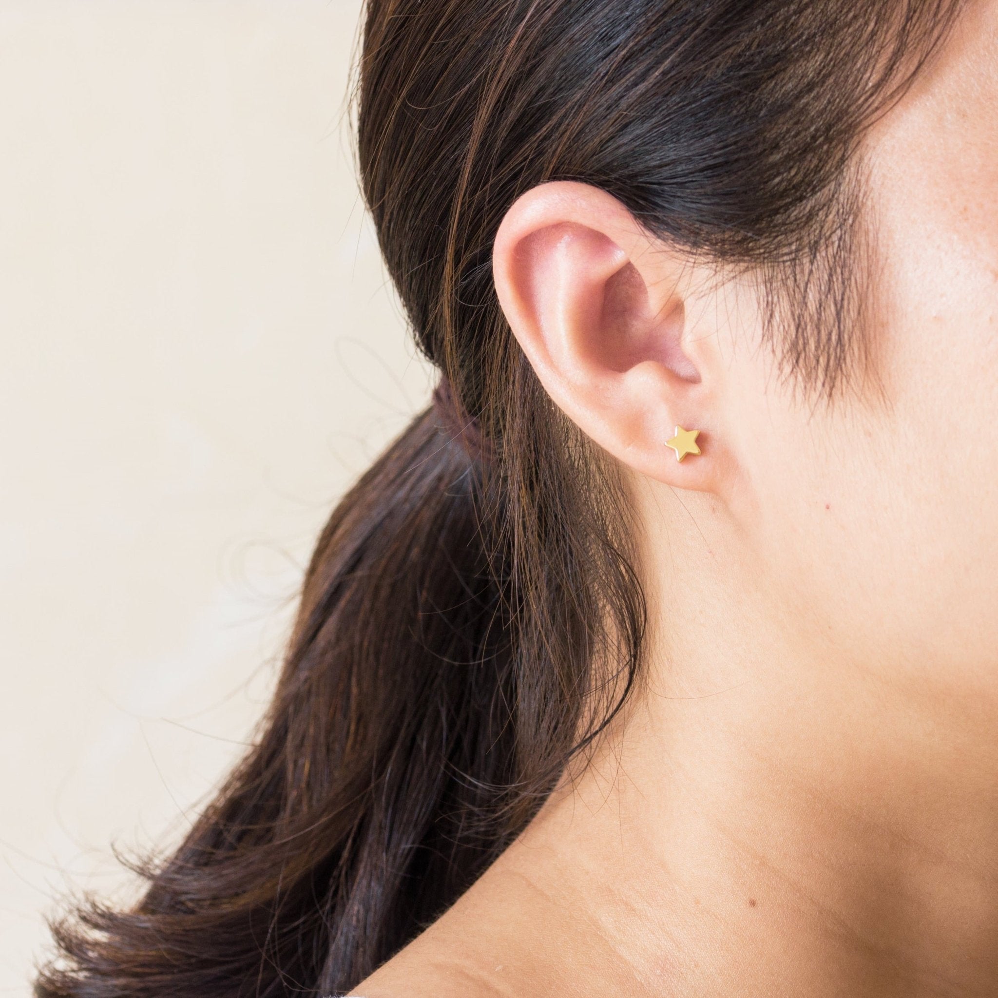 18k Gold Plated Star Stud Earrings with Quote Card