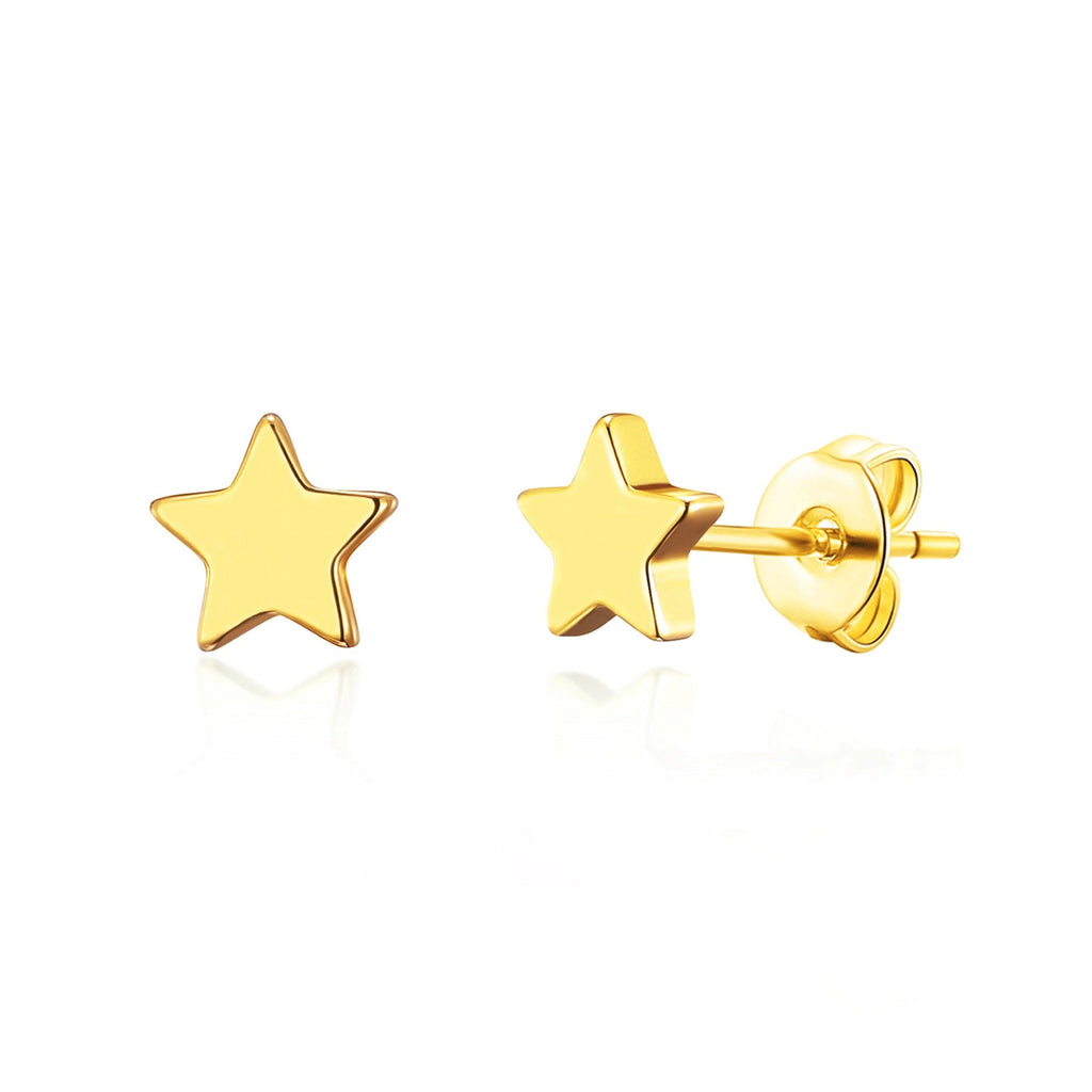 18k Gold Plated Star Stud Earrings