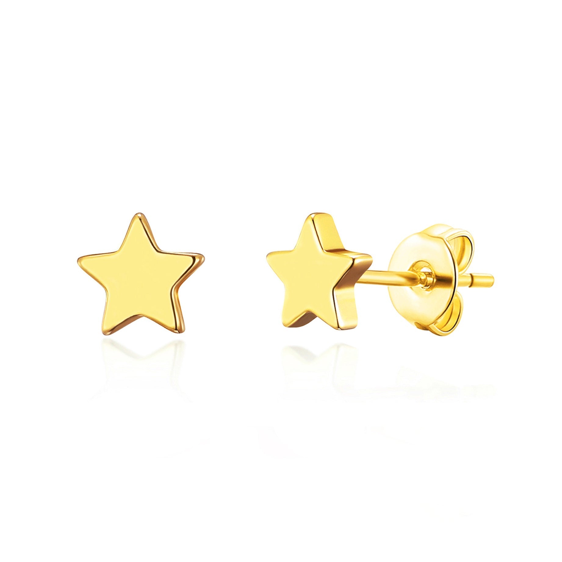 18k Gold Plated Star Stud Earrings