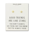 18k Gold Plated Star Stud Earrings with Quote Card