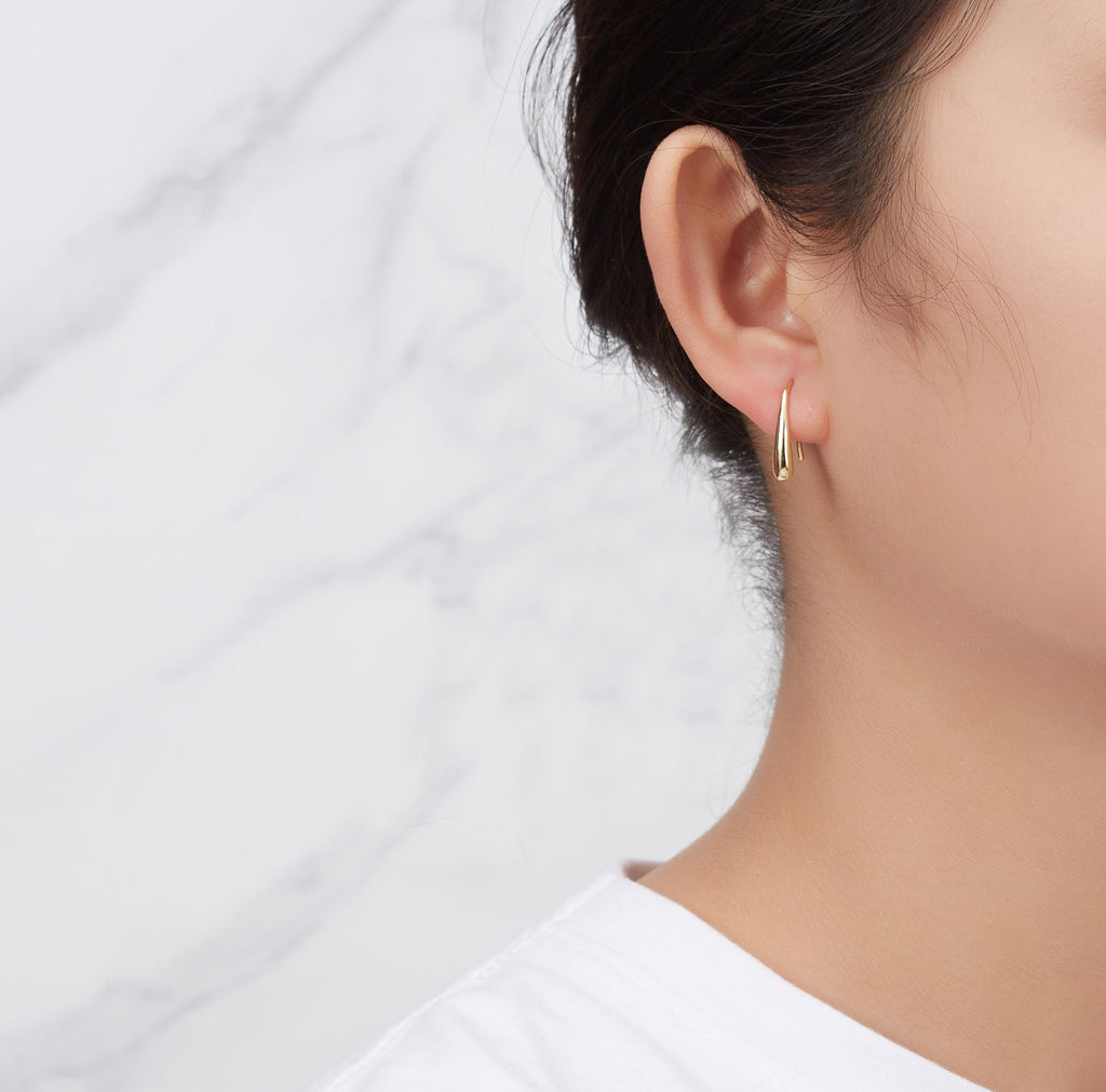 18k Gold Plated Sterling Silver Teardrop Earrings