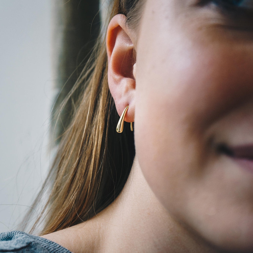 18k Gold Plated Sterling Silver Teardrop Earrings
