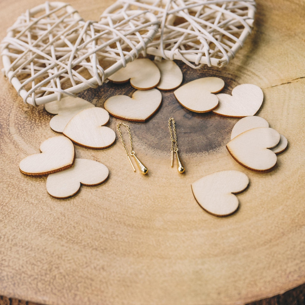 Gold Plated Sterling Silver Teardrop Thread Earrings