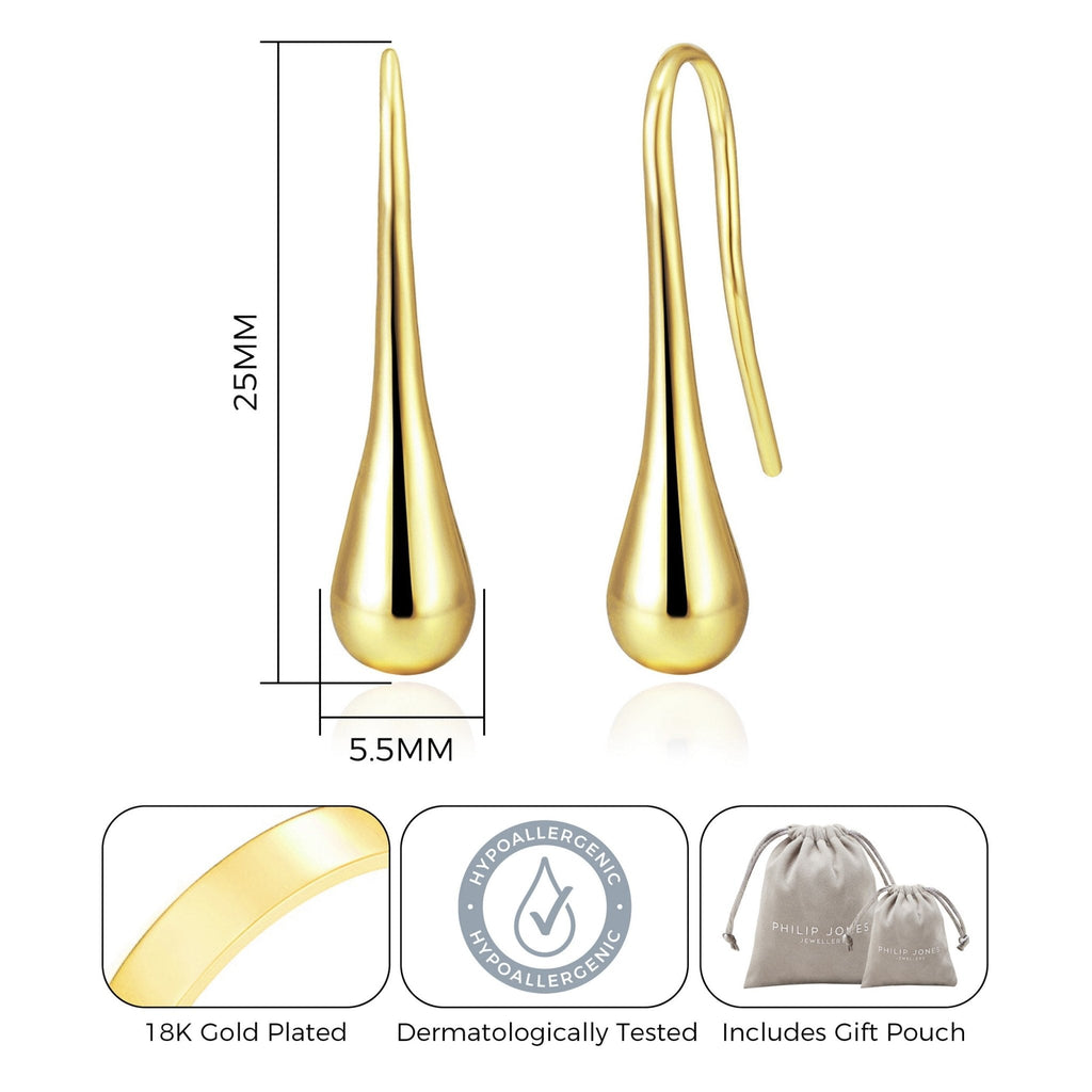 18k Gold Plated Teardrop Earrings