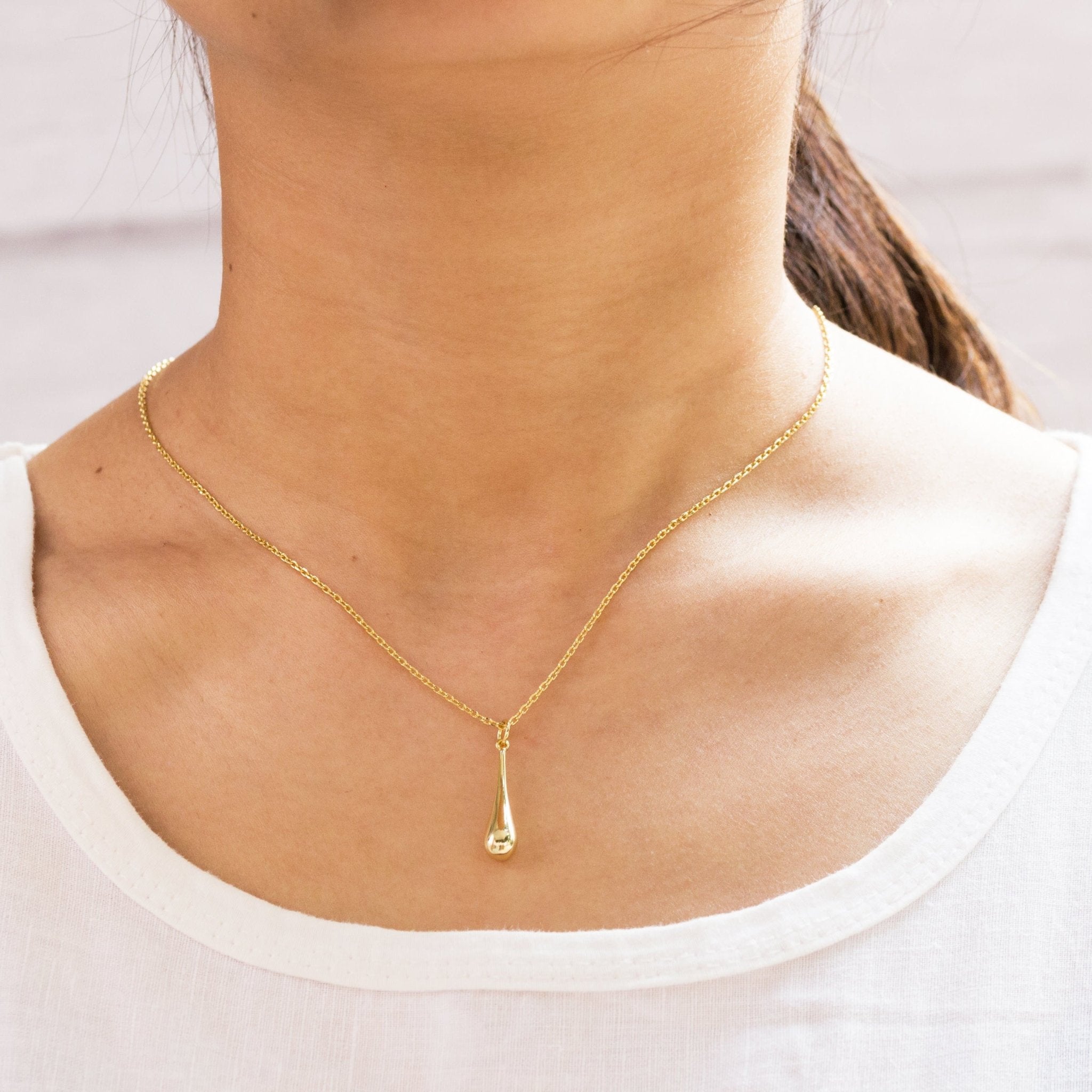 18k Gold Plated Teardrop Necklace