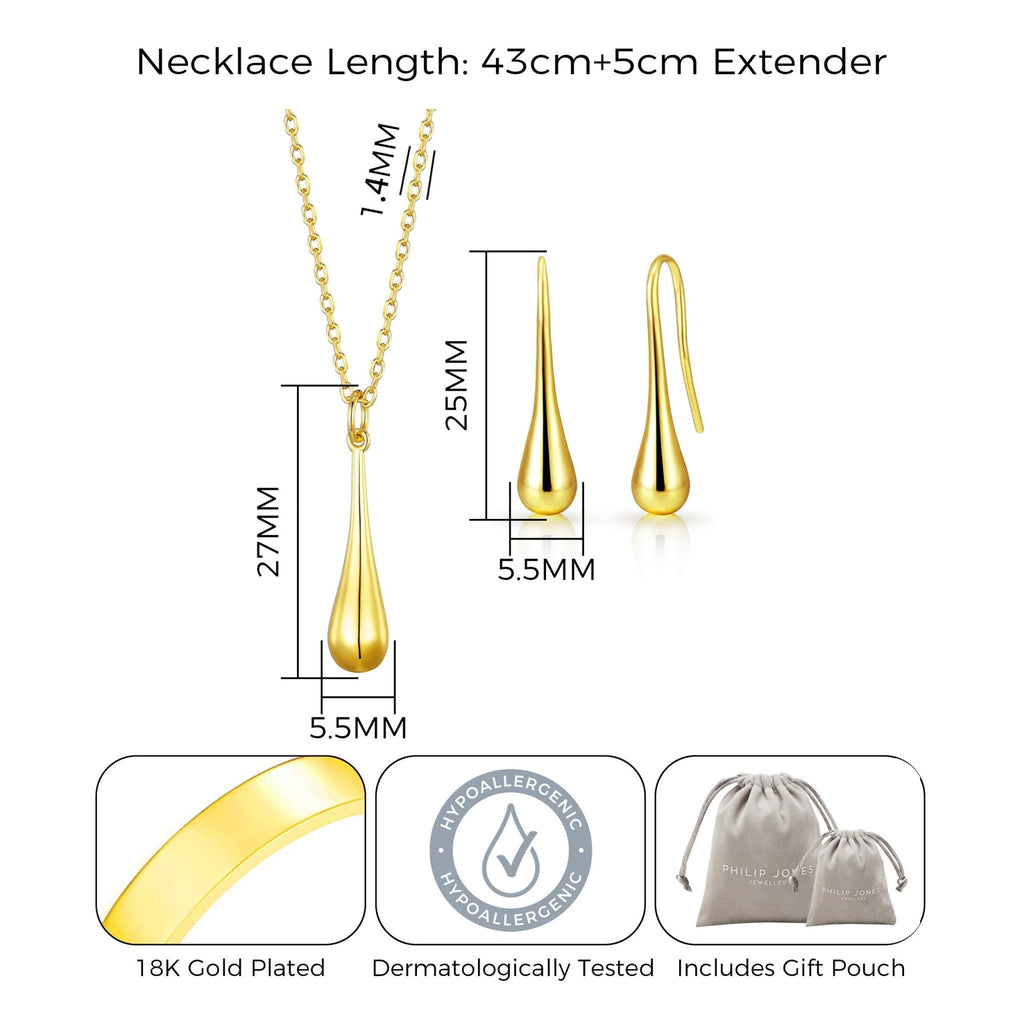 18k Gold Plated Teardrop Set