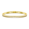 18k Gold Plated Tennis Bangle Created with Zircondia® Crystals (7 Inch)