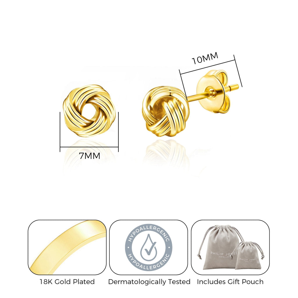 18k Gold Plated Love Knot Earrings with Quote Card