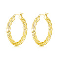 18k Gold Plated Thick Twisted Hoop Earrings