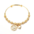 18k Gold Plated Tree of Life Bangle Created with Zircondia® Crystals