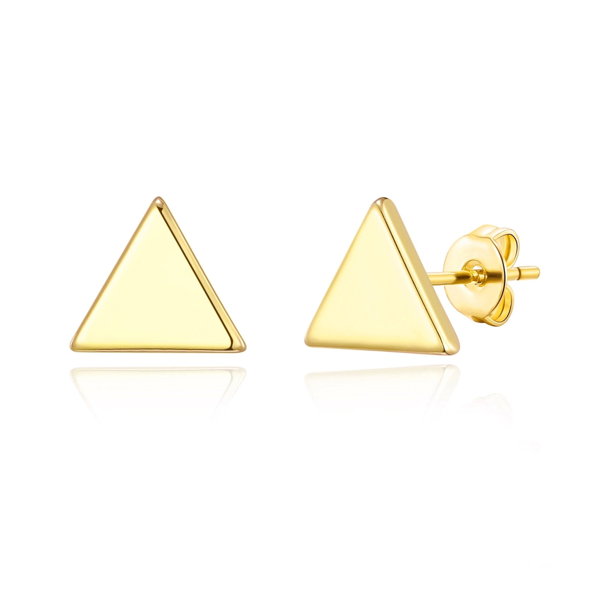 18k Gold Plated Triangle Stud Earrings