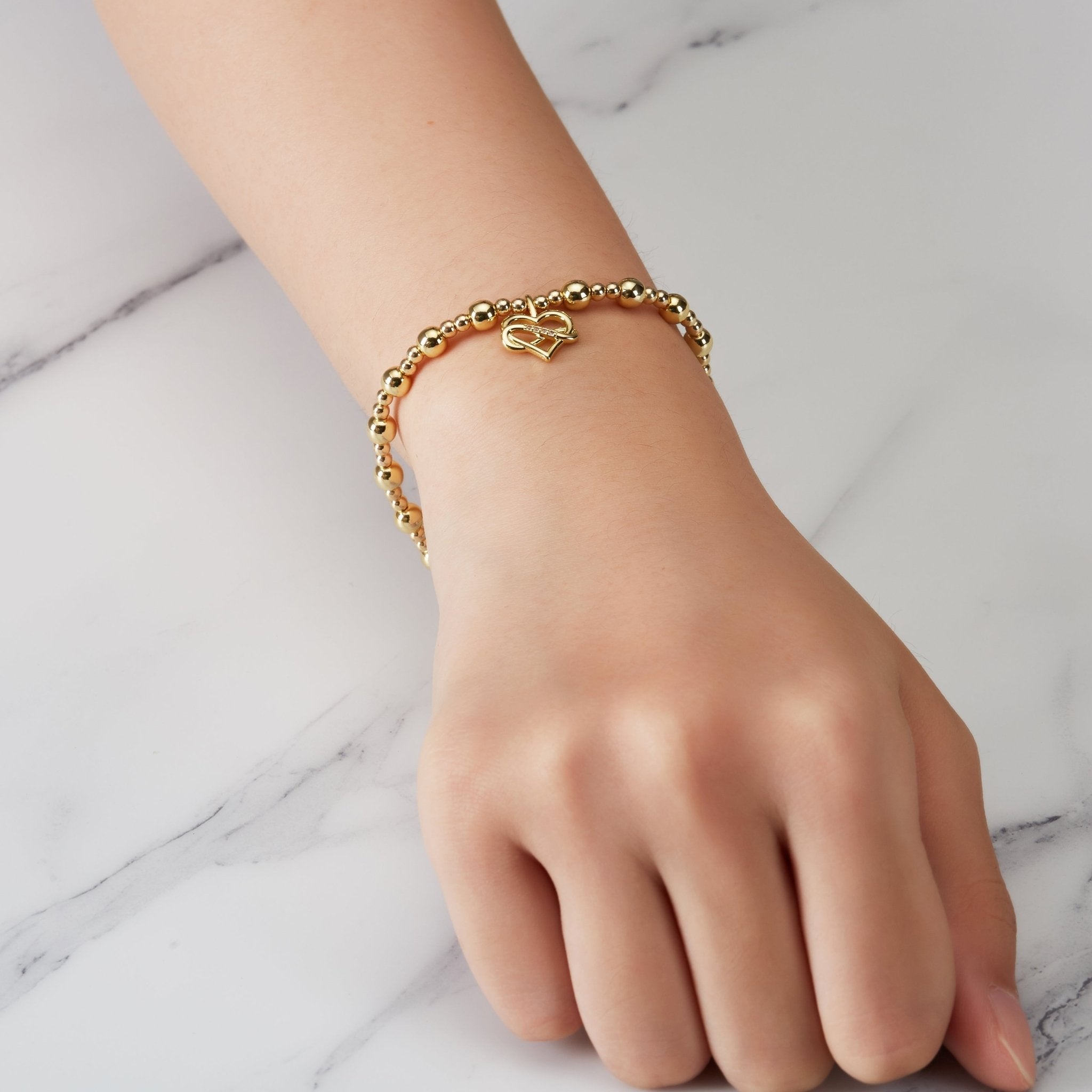 18k Gold Plated True Friendship Quote Stretch Bracelet with Gift Box