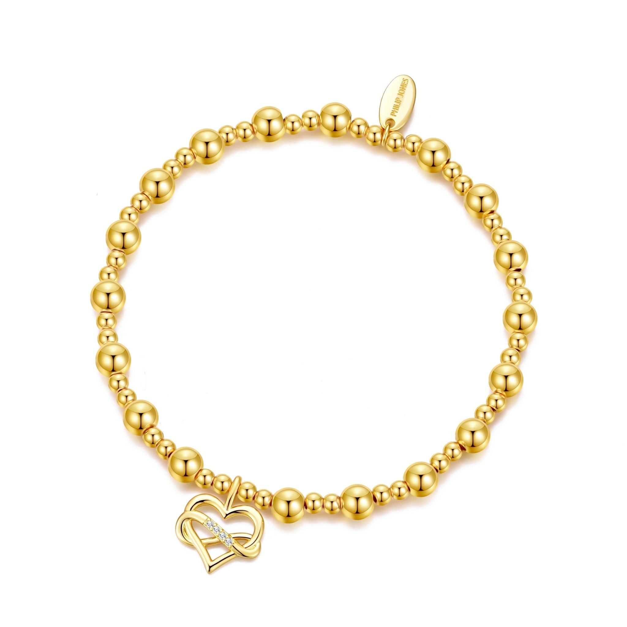 18k Gold Plated True Friendship Quote Stretch Bracelet with Gift Box
