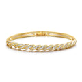 18k Gold Plated Twist Bangle Created with Zircondia® Crystals (7 Inch)