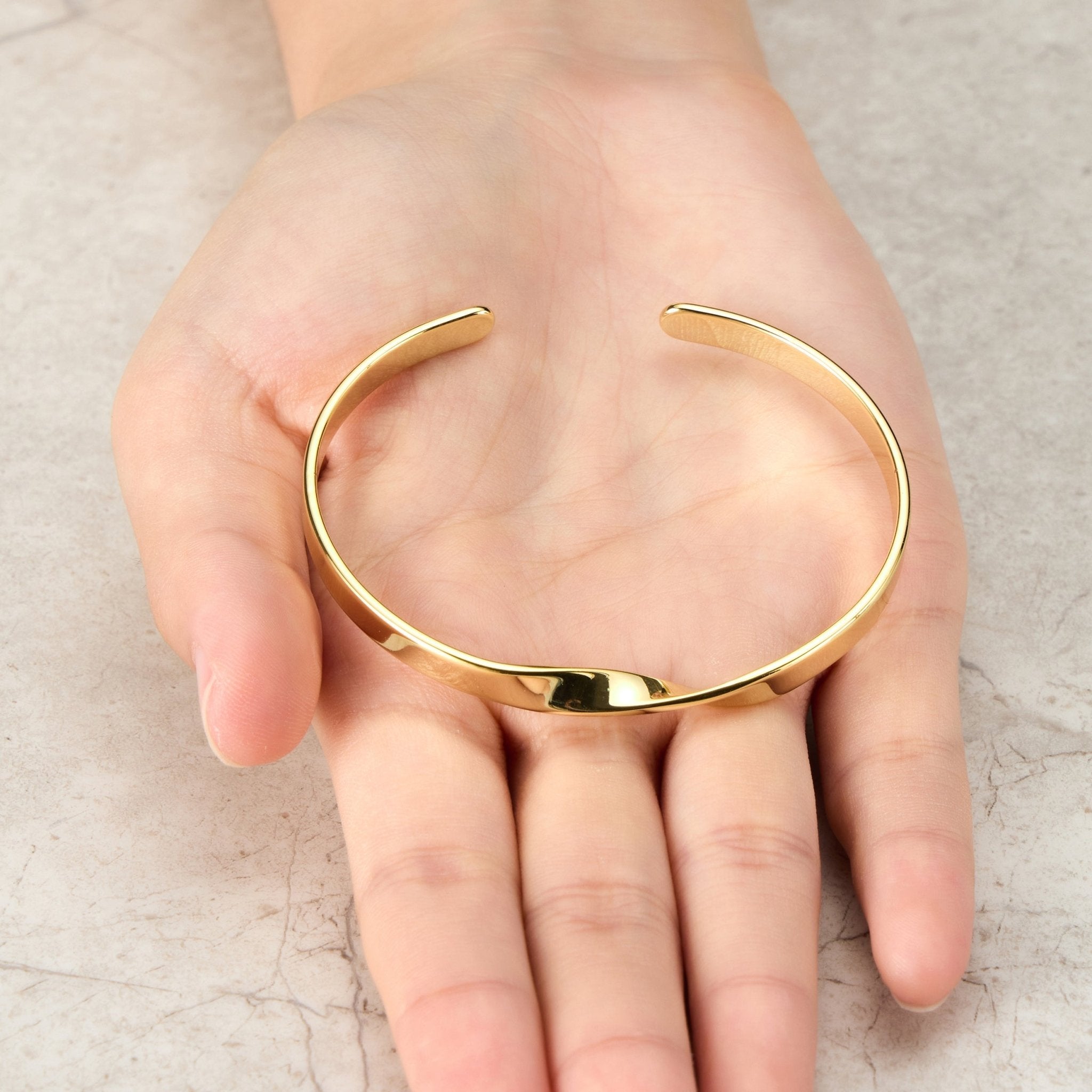 18k Gold Plated Twist Cuff Bangle