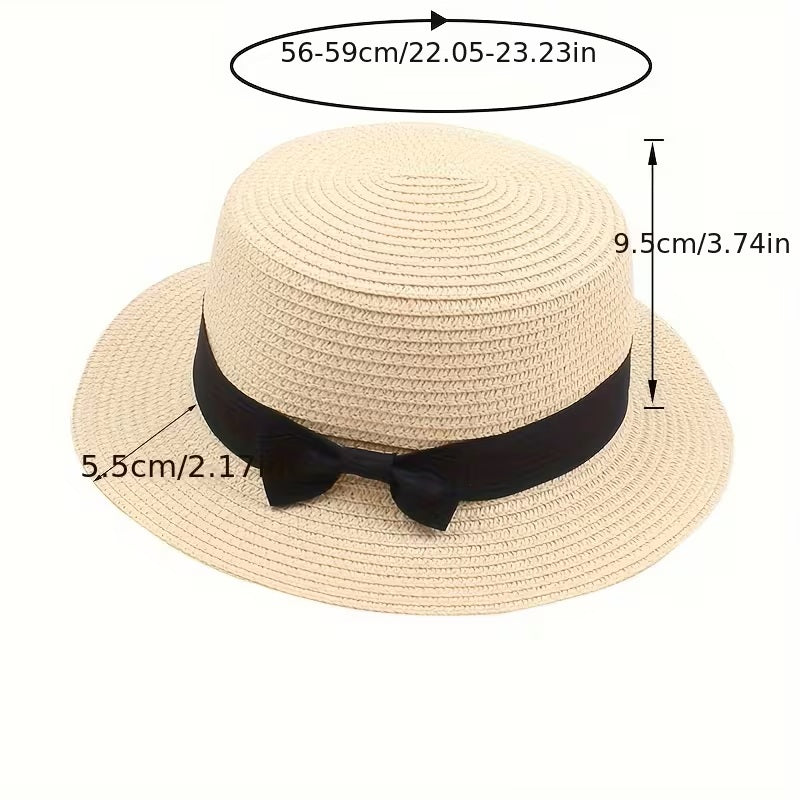2pcs/Set Travel Raffia Tote Bag & Straw Hat - Fashion Woven Straw Hat Beach Bag Set