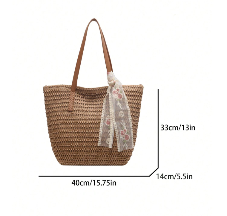 Women's Woven Raffia Tote Bag