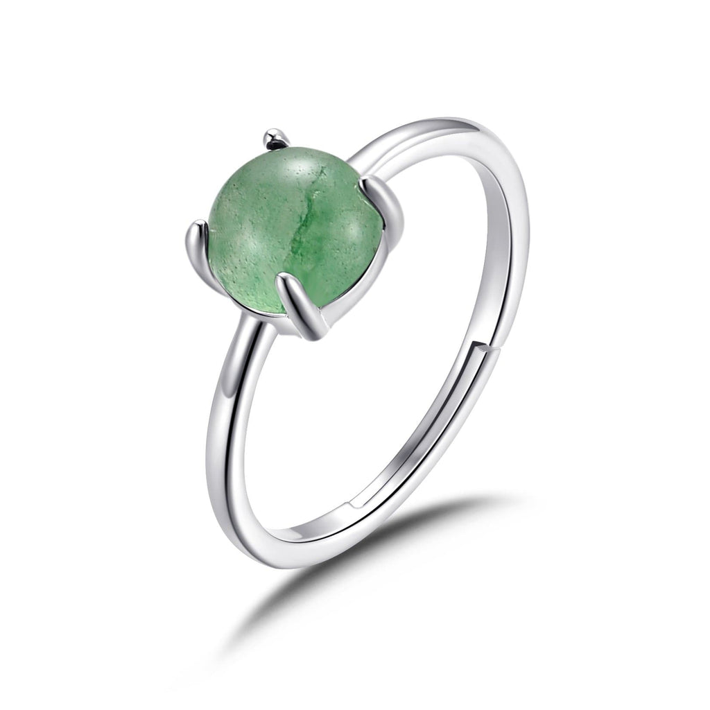 Green Aventurine Adjustable Ring with Quote Card