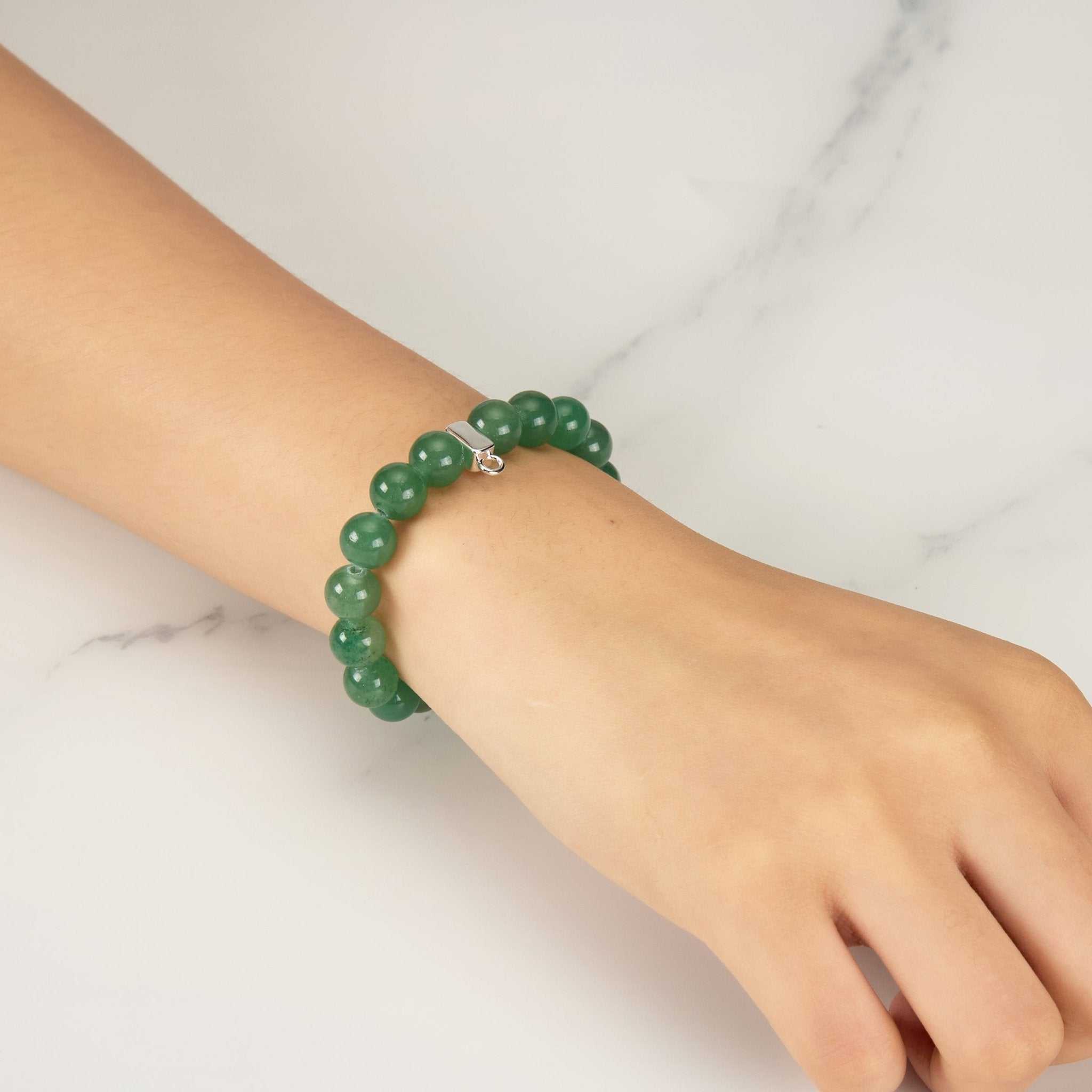Green Aventurine Gemstone Charm Stretch Bracelet