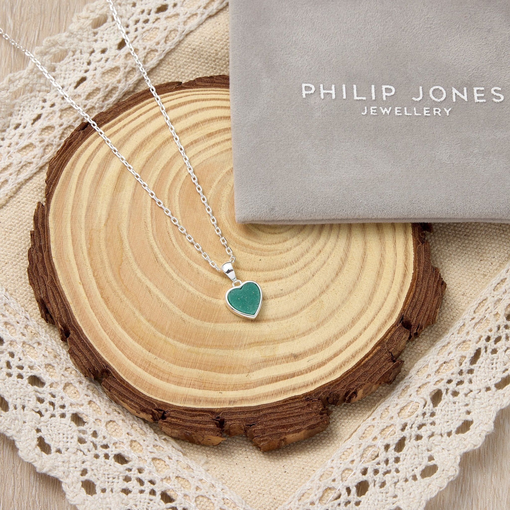 Green Aventurine Gemstone Heart Necklace