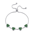 Green Aventurine Gemstone Multi Heart Friendship Slider Bracelet