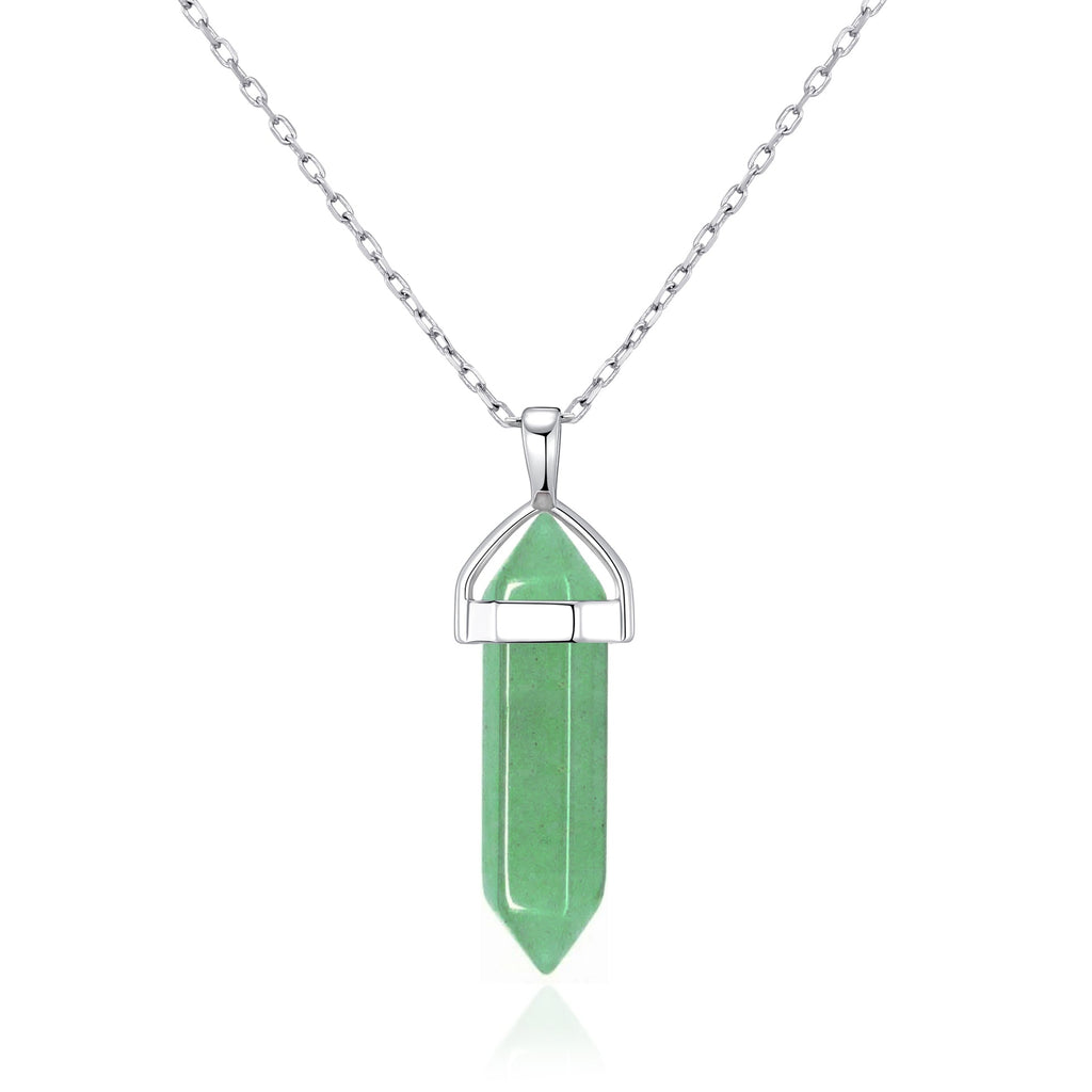 Green Aventurine Gemstone Necklace with Quote Card