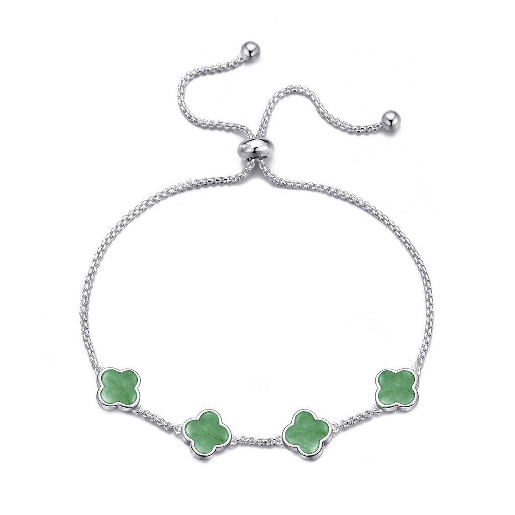 Green Aventurine Multi Clover Friendship Slider Bracelet