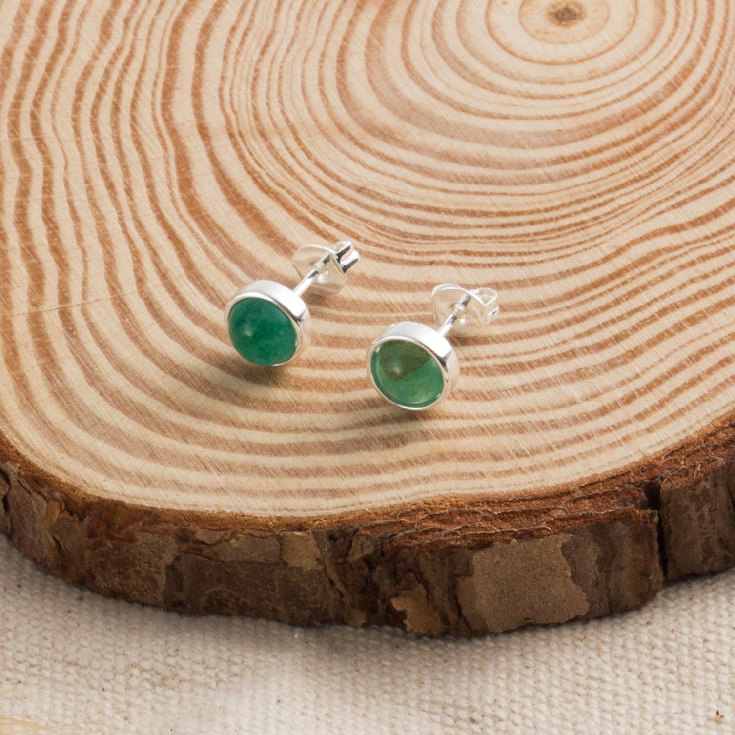 Green Aventurine Stud Earrings