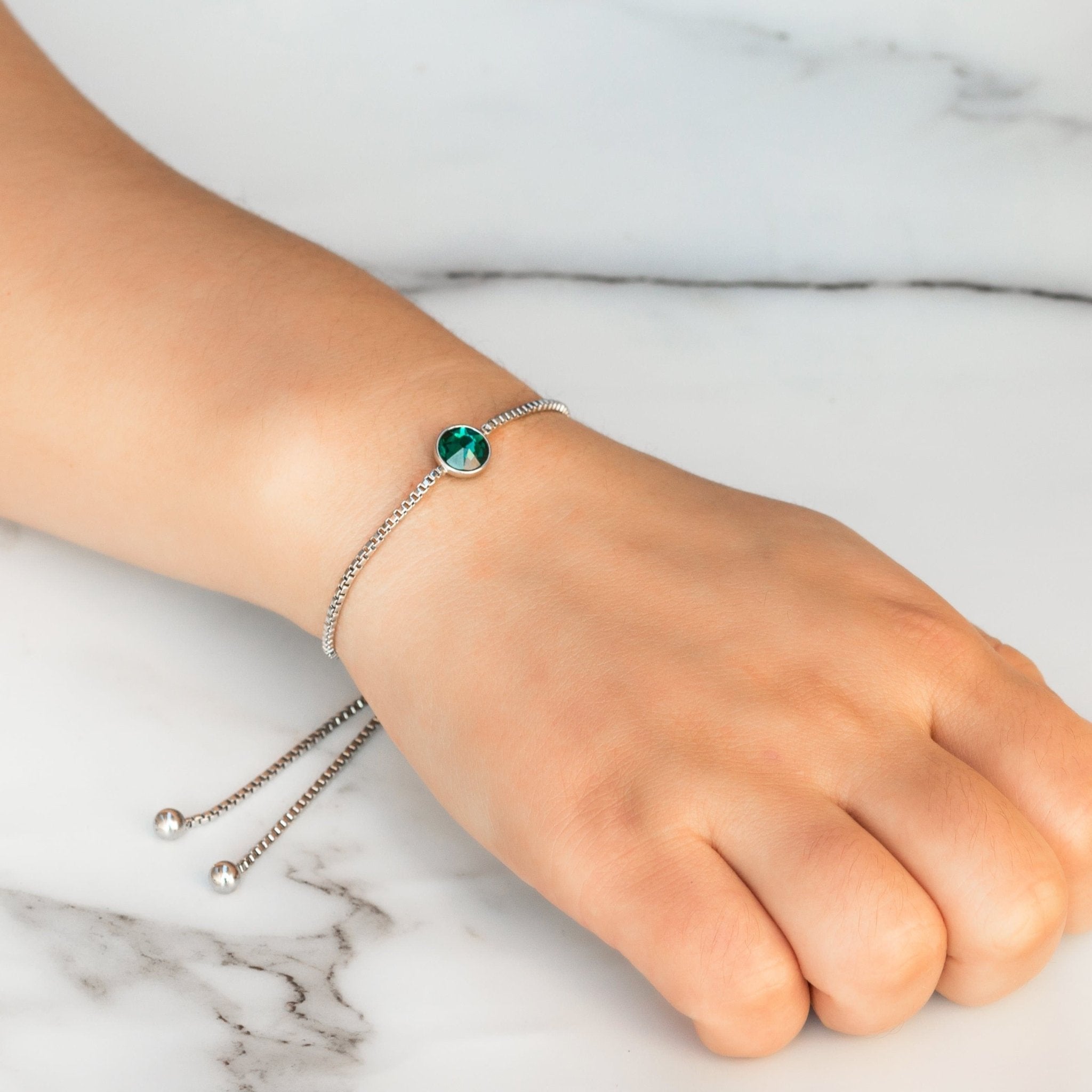 Green Crystal Bracelet Created with Zircondia® Crystals