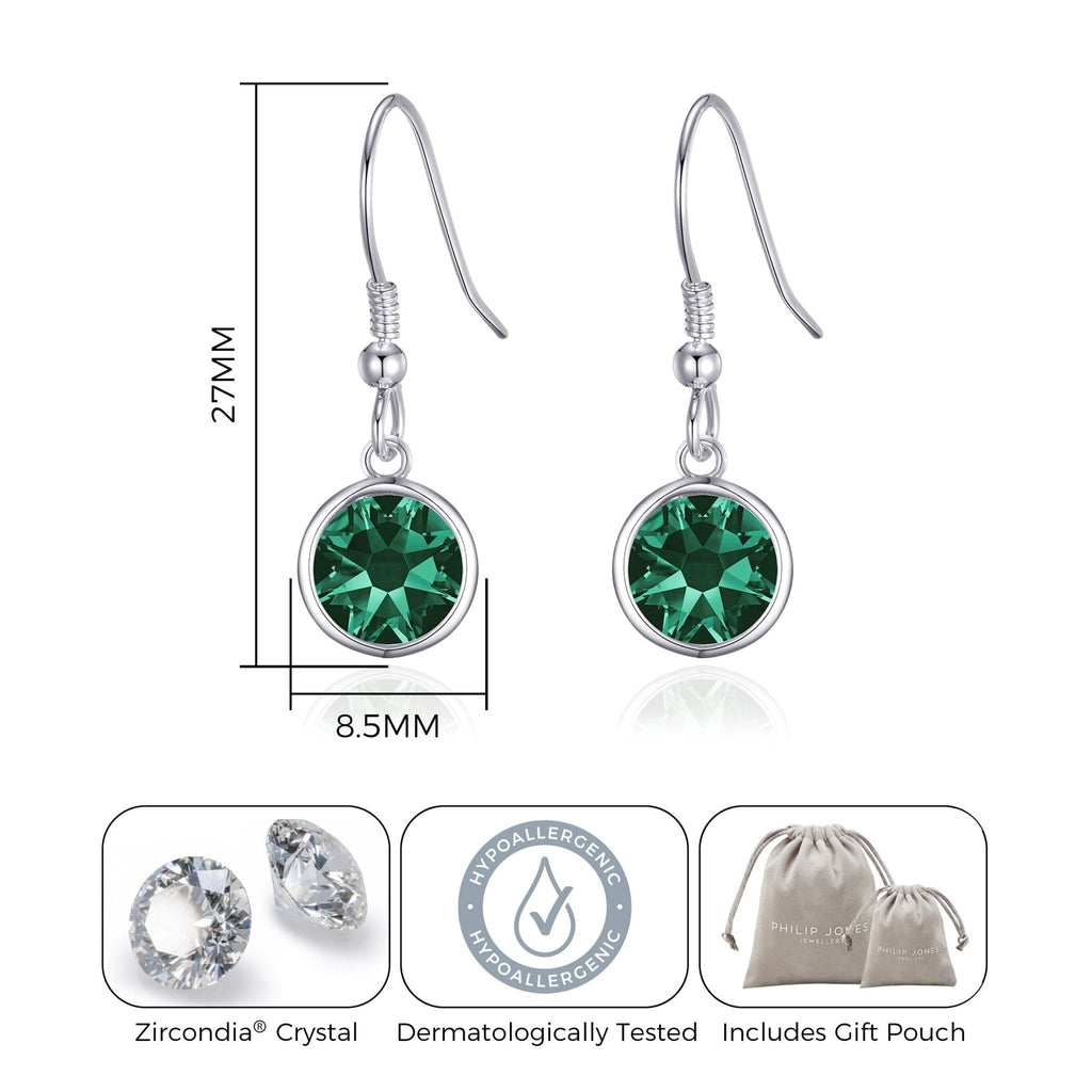 Green Crystal Drop Earrings Created with Zircondia® Crystals