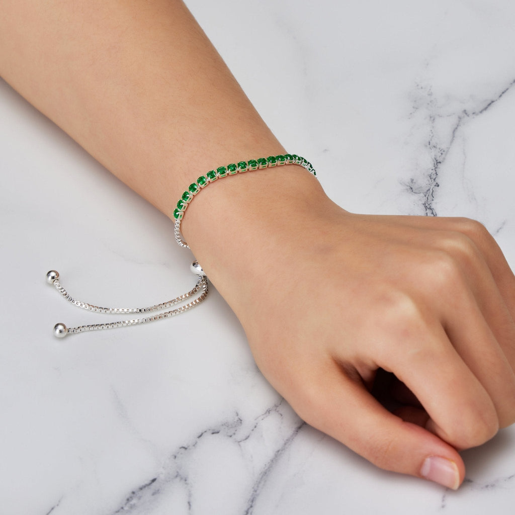 Green Tennis Friendship Slider Bracelet Created with Zircondia® Crystals