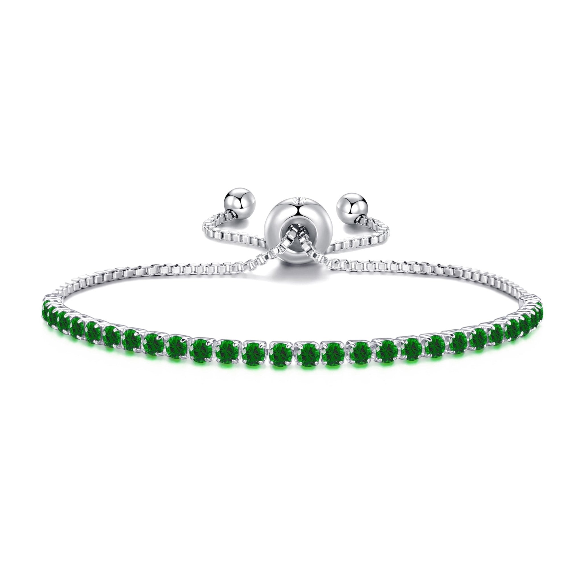 Green Tennis Friendship Slider Bracelet Created with Zircondia® Crystals
