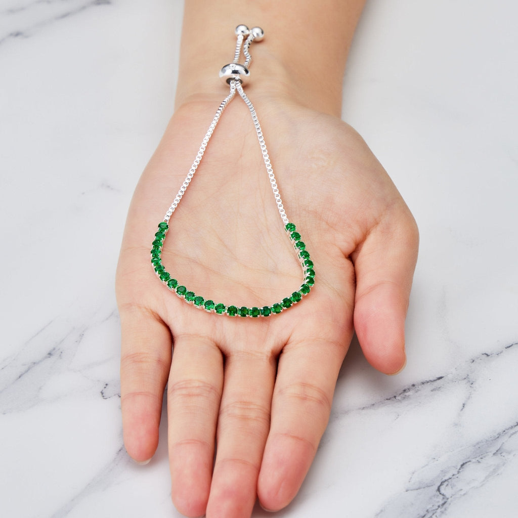 Green Tennis Friendship Slider Bracelet Created with Zircondia® Crystals