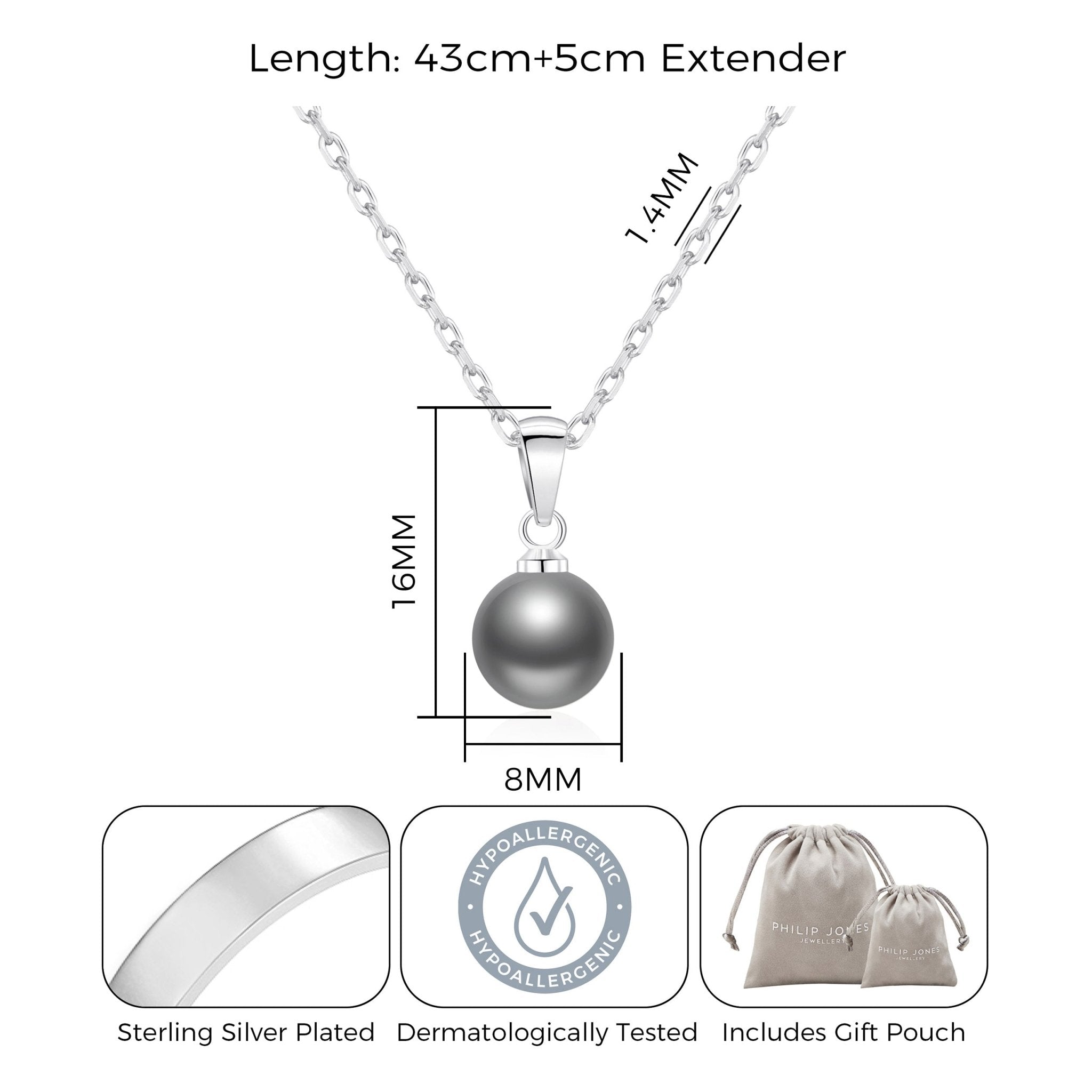 Grey Shell Pearl Necklace