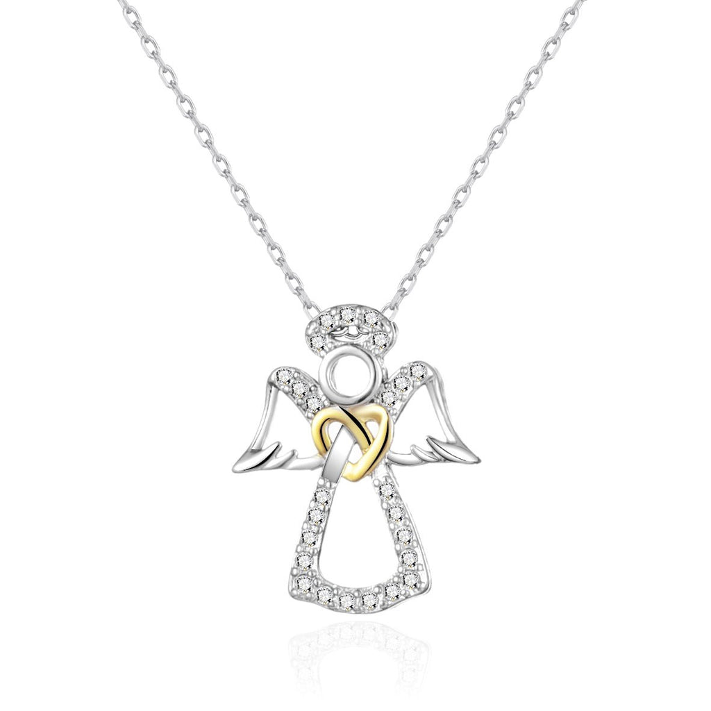 Guardian Angel Necklace with Quote Card Created with Zircondia® Crystals
