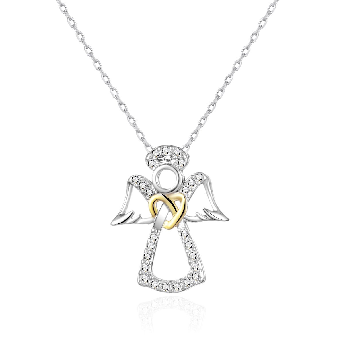 Guardian Angel Necklace with Quote Card Created with Zircondia® Crystals