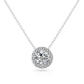 Halo Necklace Created with Zircondia® Crystals