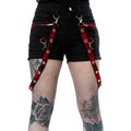 Heartless Honora Shorts for Ladies in Black and Red Check