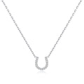 Horseshoe Necklace Created with Zircondia® Crystals