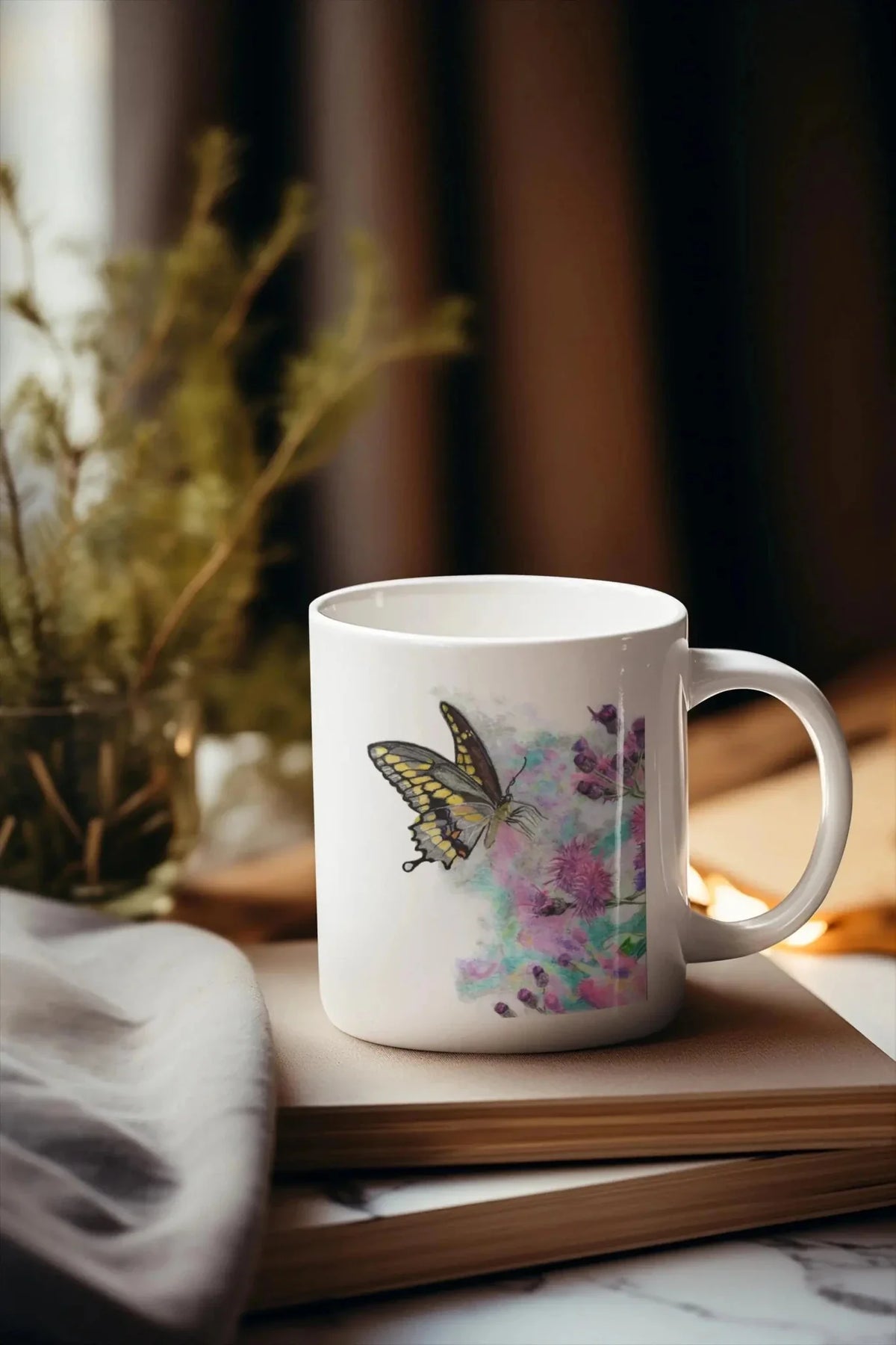 Yellow Butterfly Mug – Wildlife Art