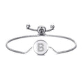 Initial Friendship Slider Bracelet Letter B Created with Zircondia® Crystals